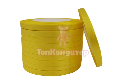 Лента атласная 0,6 см Желтый 23 м