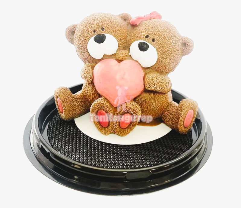 Фигурка из шоколадной глазури Мишки с сердцем 6,5*9см, цветная