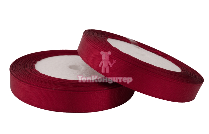 Лента атласная 1,2 см Бордовый  23 м