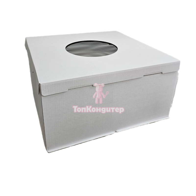 Коробка для торта 50 см*50 см*25 см с окном