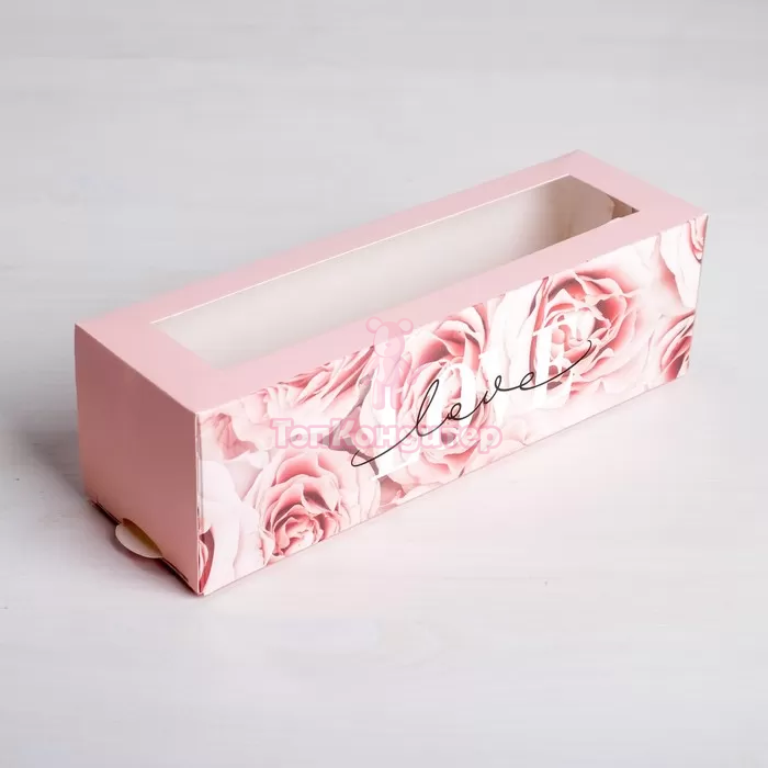 Коробка для макарон 18 см*5,5 см*5,5 см "Love"