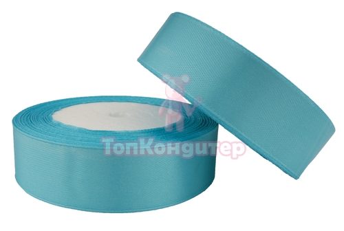 Лента атласная 2,5 см Насыщенно-голубой 23 м