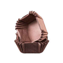 Капсулы бумажные для конфет коричневые квадрат 35 мм*35 мм*25 мм, 50 шт