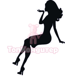 Топпер "Девушка, поцелуй", 36001123-ч 9*13 см