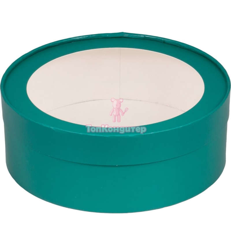 Коробка для зефира 20 см*7 см круглая, зеленая