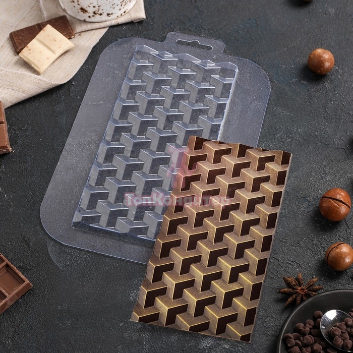 Форма для шоколада «Плитка Кубики Экстра»