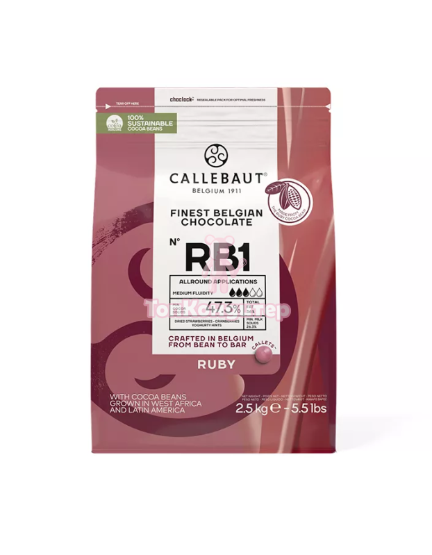 Шоколад рубиновый Callebaut Ruby 2,5 кг
