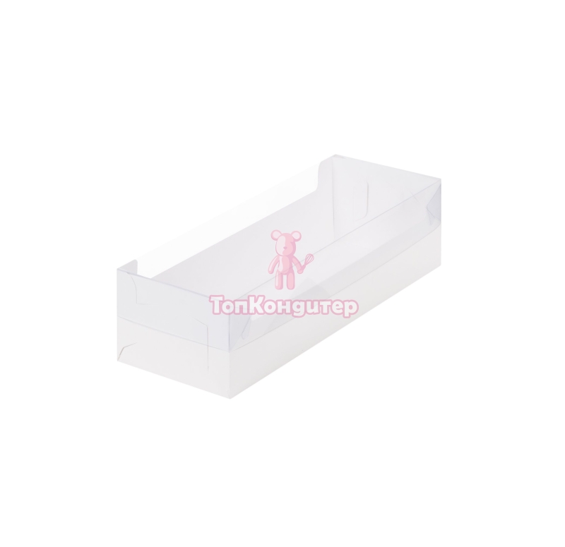 Коробка под рулет 30 см*11 см*8 см белая с пластиковой крышкой