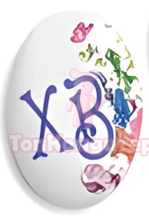 Сахарный медальон "ХВ лиловый" 3,5 см*2,5 см 1 шт