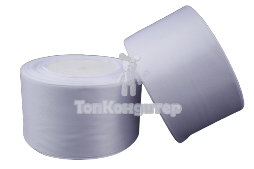 Лента атласная 5 см Белый 23 м