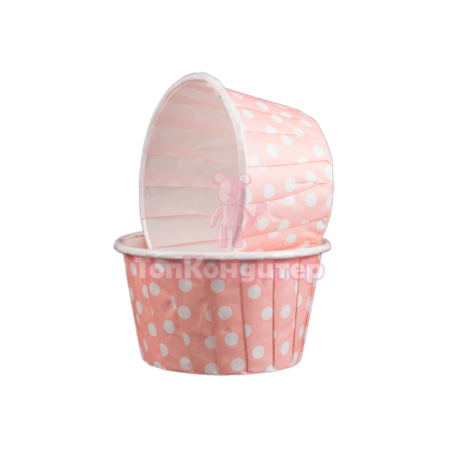 Капсулы капкейк 100 шт розовый/белый горох