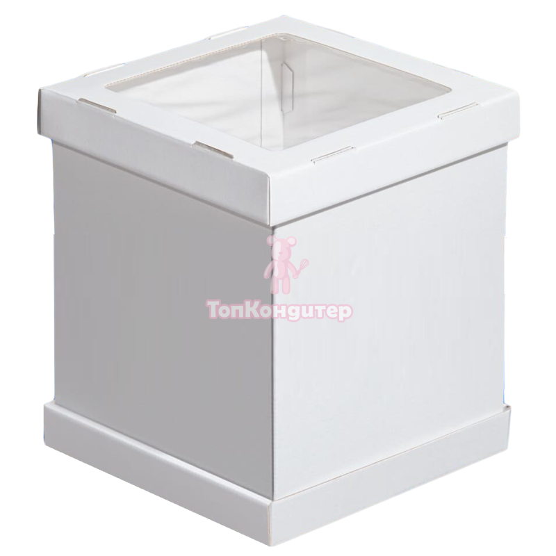 Коробка для торта 26 см*26 см*30 см с окном
