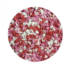 Посыпка "Сердечки" бел/роз/красн мини 0,05 кг
