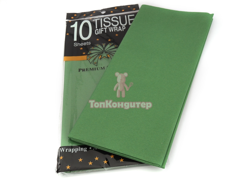 Бумага Тишью зеленый 50*66 см 10 листов