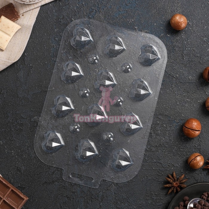 Форма для шоколада «Конфеты Граненое сердце»