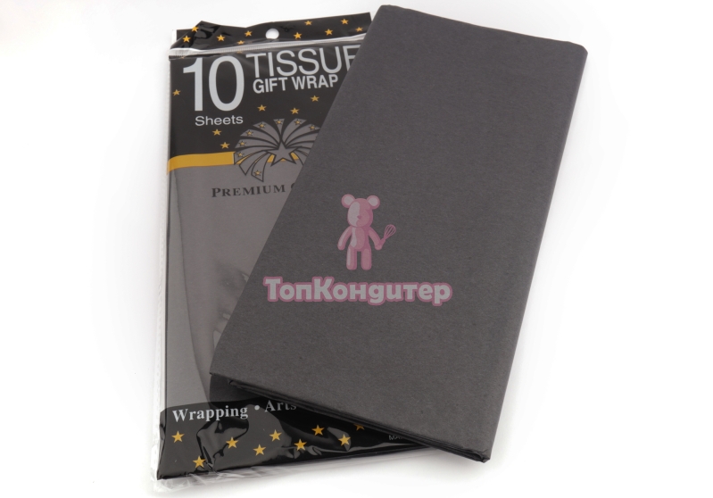 Бумага Тишью чёрный 50*66 см 10 листов