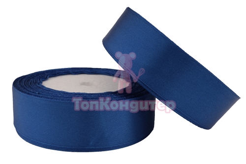 Лента атласная 2,5 см Синий 23 м