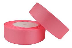 Лента атласная 2,5 см Насыщенно-розовый 23 м