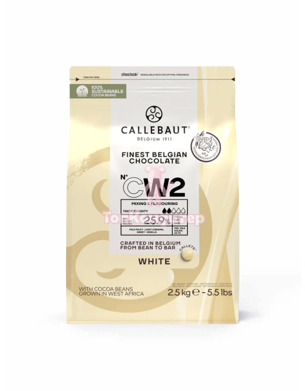 Шоколад белый Callebaut в галлетах 25,9% CW2 2,5 кг